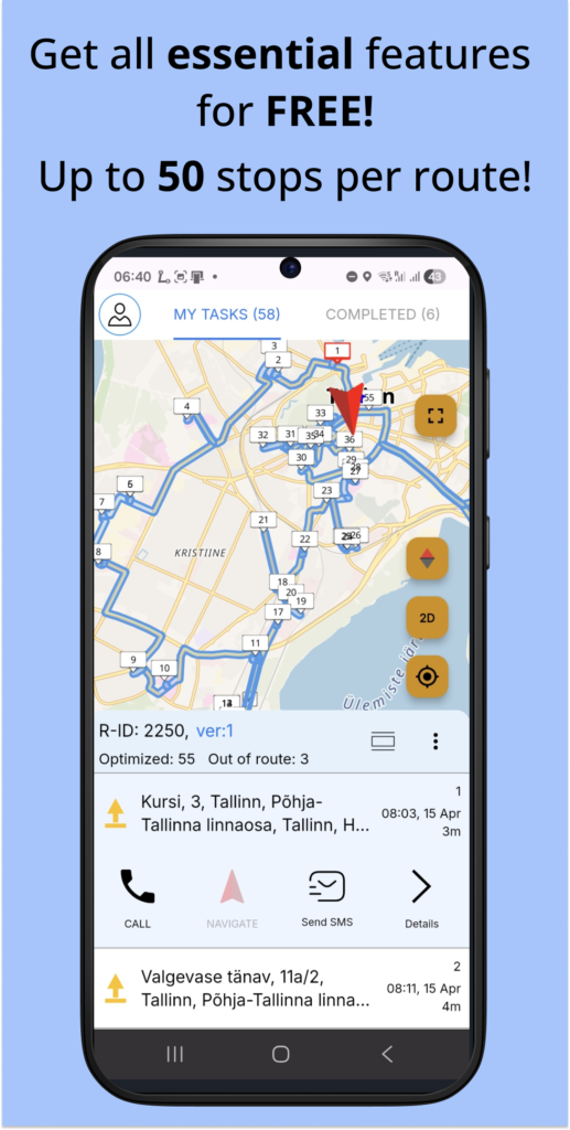 Free Route Planner for 50 Stops | City&Carrier App
