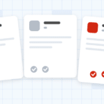 Three route planner cards side by side, with the red card on the right showing the most checked features.